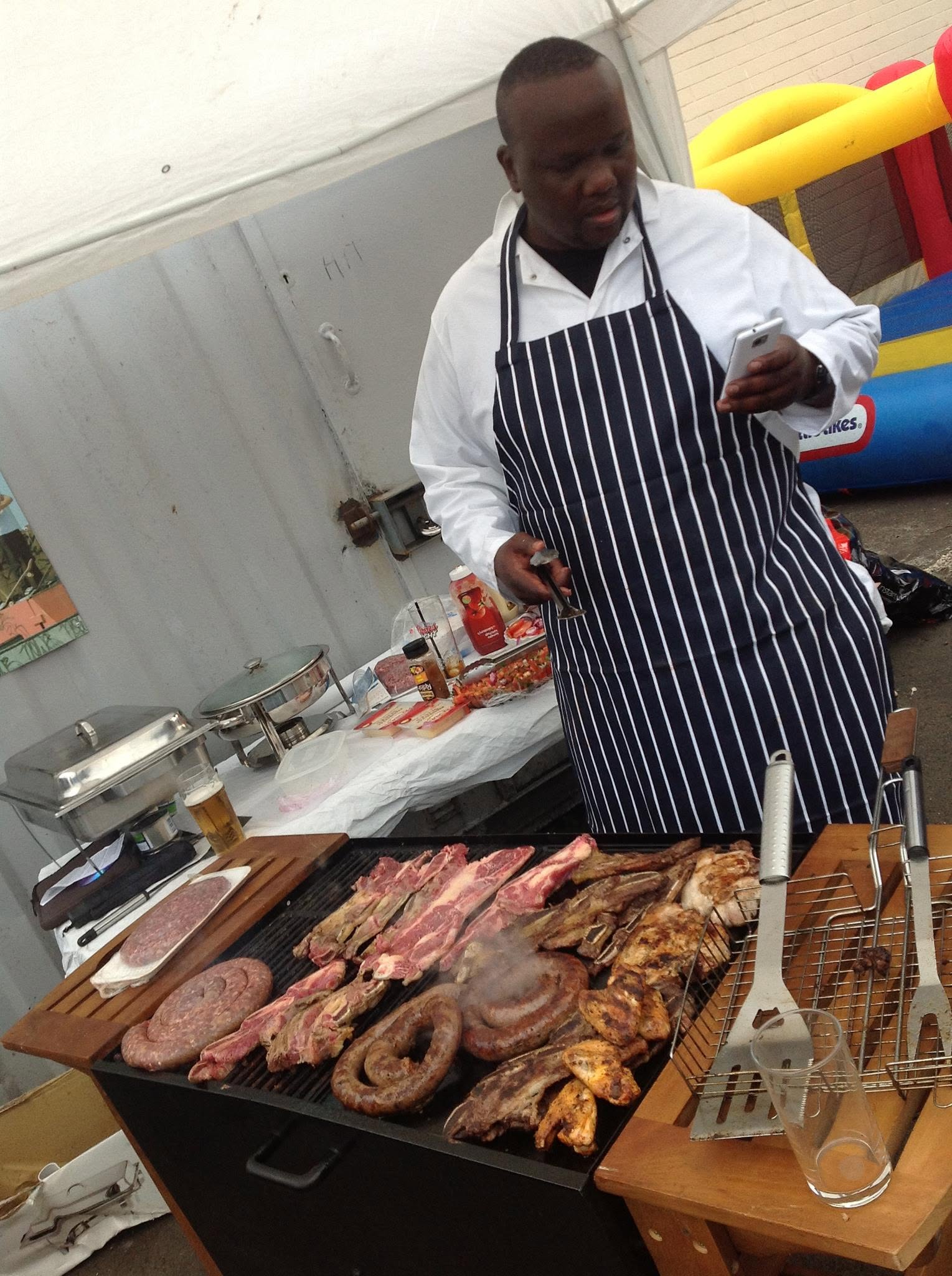 Shumba Meats braai, grilling boerewors and steak